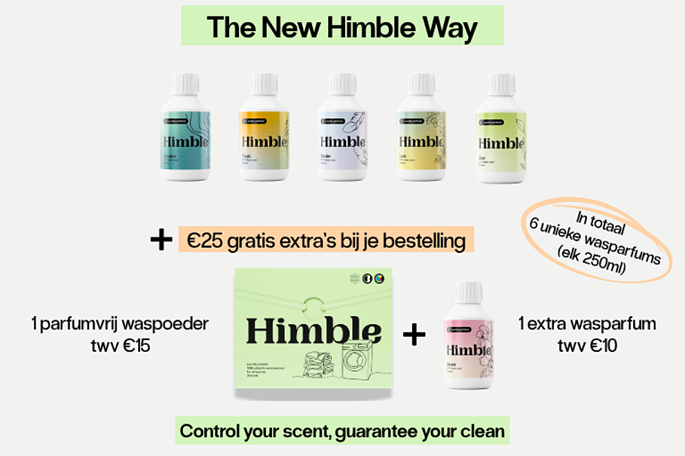 Himble parfumpakket product shot promo